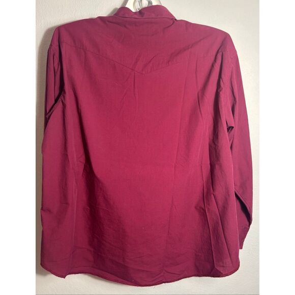 Vintage Wrangler Western Shirt Mens 2XL XXL Red X-Long 90’s - Picture 3 of 6